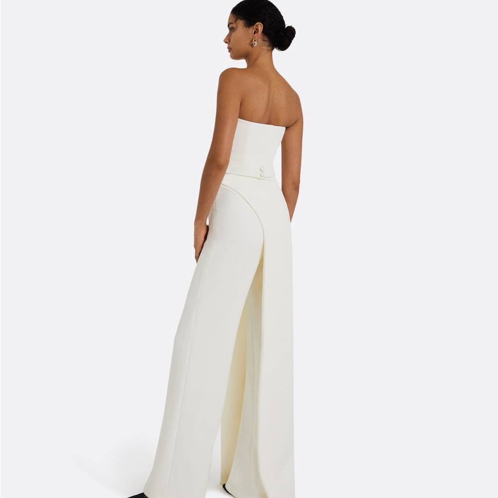 Elegant Safiyaa Strapless White Jumpsuit - Picture 7 of 13